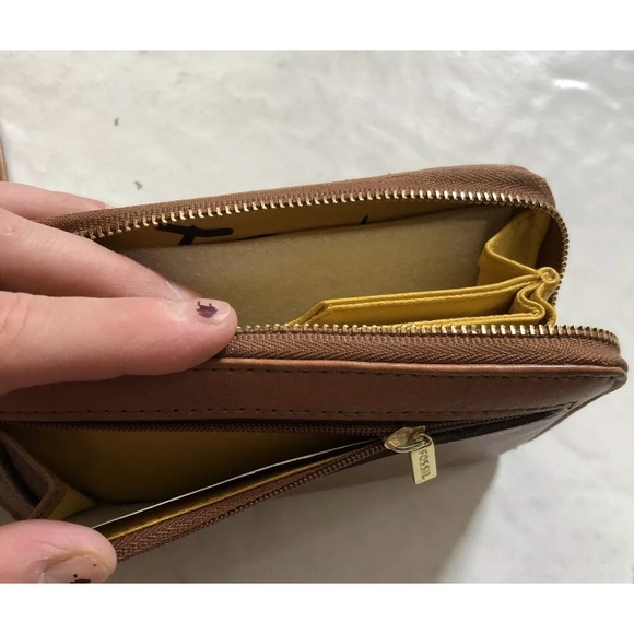 Fossil wallet wristlet Clutch Bag Leather Card - Picture 6 of 8